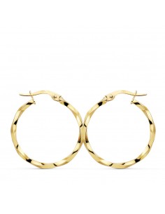 18K AROS ORO AMARILLO RELIADOS LISOS 24 X 1,5 MM