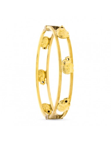 18K PULSERA ORO AMARILLO RIGIDA ELEFANTES 11 MM