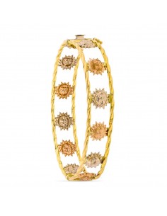 18K PULSERA SOLES TRICOLOR 13 MM