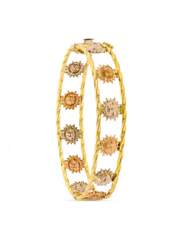 18K PULSERA SOLES TRICOLOR 13 MM