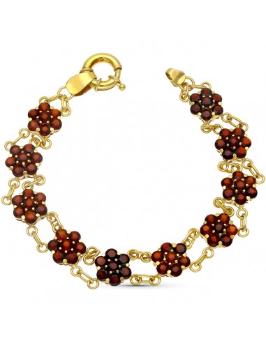 18K PULSERA ORO AMARILLO CUAJOS DE GRANATES