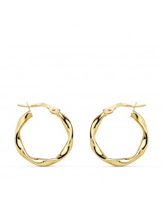 18K AROS ORO AMARILLO RELIADOS LISOS 20 X 2.5 MM