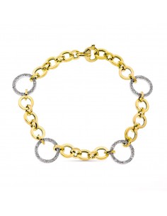 18K PULSERA ORO BICOLOR ANCHO 12 MM LARGO 19CM