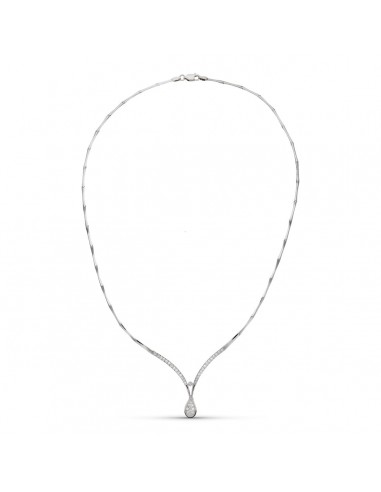 18K GARGANTILLA ORO BLANCO CIRCONITA MOTIVO GOTAS