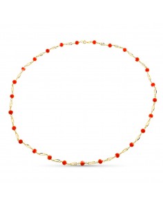 18K GARGANTILLA ORO AMARILLO JAULA CORAL FINO JAPONES 5.5 MM 60CM