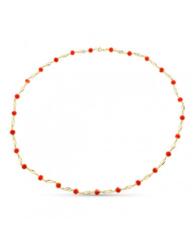 18K GARGANTILLA ORO AMARILLO JAULA CORAL FINO JAPONES 5.5 MM 60CM