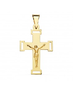 18K CRUZ ORO AMARILLO CON CRISTO 34X22 MM