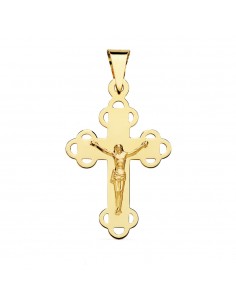 18K CRUZ ORO AMARILLO CON CRISTO 34X22 MM
