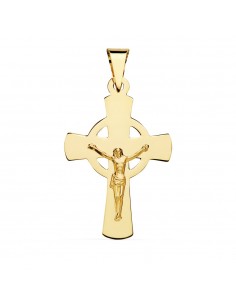 18K CRUZ ORO AMARILLO CON CRISTO 34X22 MM