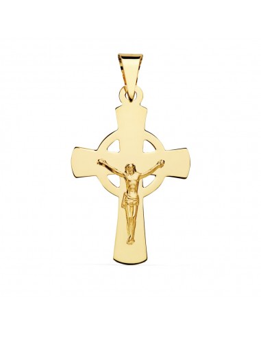 18K CRUZ ORO AMARILLO CON CRISTO 34X22 MM