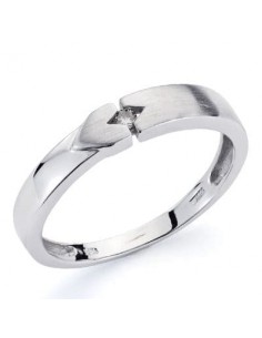 18K SORTIJA ORO BLANCO DIAMANTE 0.05  QTS.