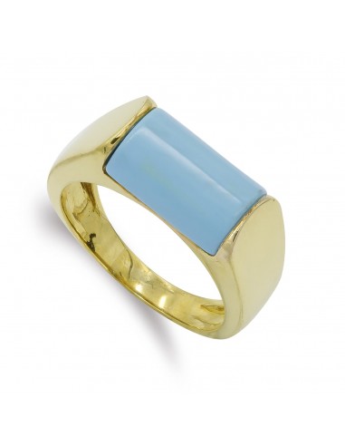 18K SORTIJA ORO AMARILLO TURQUESA. ANCHO: 8 5MM
