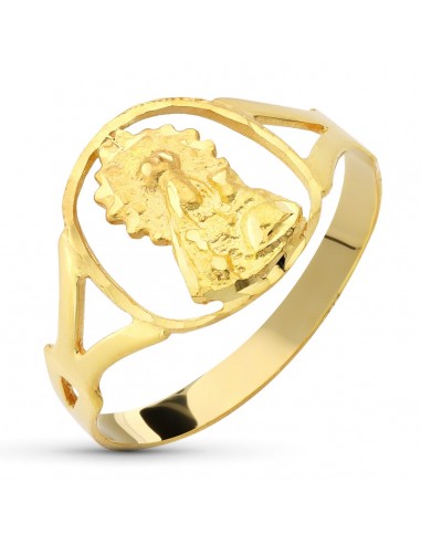 18K SORTIJA ORO AMARILLO VIRGEN DE LINAREJOS OVAL 13 X 12 MM.