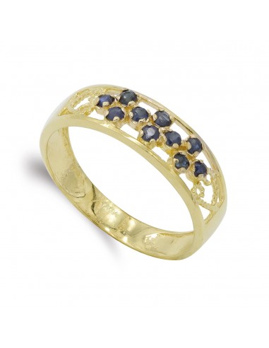 18K SORTIJA ORO AMARILLO CALADA CON CIRCONITAS. ANCHO: 6 MM