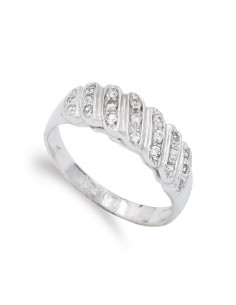 18K SORTIJA ORO BLANCO CON CIRCONITA. ANCHO: 6 MM