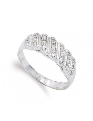 18K SORTIJA ORO BLANCO CON CIRCONITA. ANCHO: 6 MM