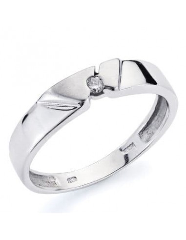 18K SORTIJA ORO BLANCO DIAMANTES NATURALES TALLA BRILLANTE 0.05 QTS.