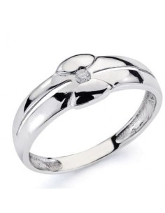 18K SOLITARIO ORO BLANCO DIAMANTE NATURAL TALLA BRILLANTE 0.050 QTS.