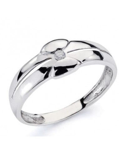 18K SOLITARIO ORO BLANCO DIAMANTE NATURAL TALLA BRILLANTE 0.050 QTS.