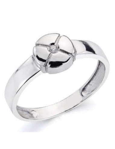 18K SORTIJA ORO BLANCO DIAMANTE NATURAL 0 015 QTS. ANCHO: 7 MM