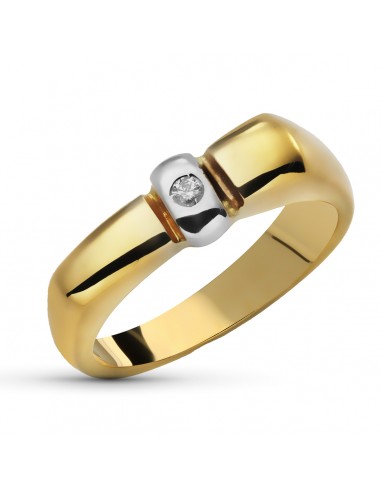 18K SORTIJA ORO AMARILLO DIAMANTE NATURAL  0 05 QTS. 14X6 MM