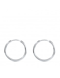 18K AROS ORO BLANCOS HUECOS REDONDOS 15 X 1,20 MM.