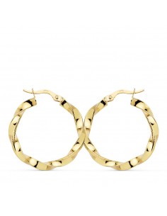 18K AROS ORO AMARILLO RELIADOS HILO 26 X 3 MM