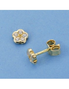 18K PENDIENTES ORO AMARILLO FLOR. 6 X 6 MM.
