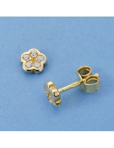 18K PENDIENTES ORO AMARILLO FLOR. 6 X 6 MM.