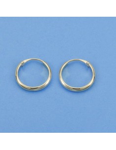 18K AROS HUECOS MEDIA CAÑA LIGEROS. 13 X 2 MM.