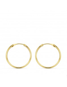 18K AROS ORO AMARILLO MEDIA CAÑA LIGEROS 18 X 3 MM.