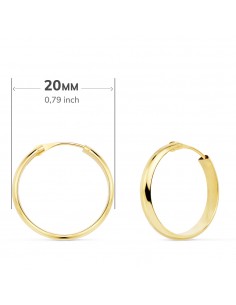 18K AROS ORO AMARILLO MEDIA CAÑA LIGEROS 20 X 3 MM. 2