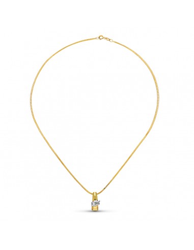 18K COLGANTE ORO AMARILLO DIAMANTE NATURAL 16X7 MM 0.04 QTS. CADENA 40