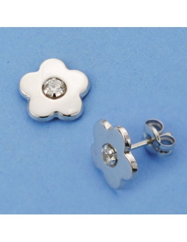 18K PENDIENTES FLOR. 9 X 9 MM.