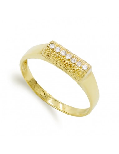 18K SORTIJA ORO AMARILLO CON CIRCONITAS. MEDIDA: 11 X 4 5 MM