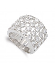 18K SORTIJA ORO BLANCO CON CIRCONITAS. ANCHO: 15 MM