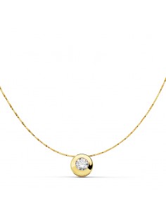 18K COLGANTE CHATÓN 6,5 MM CADENA 42 CM