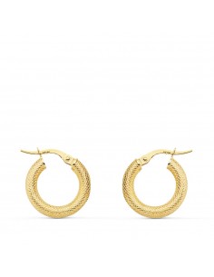 18K AROS ORO AMARILLO HUECOS ESPIGA 16 X 3 MM