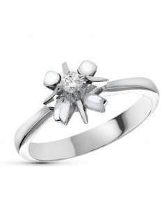 18K SOLITARIO ORO BLANCO CON DIAMANTE NATURAL  0 10 QTS. ANCHO: 9 5MM