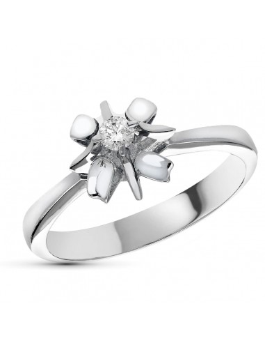 18K SOLITARIO ORO BLANCO CON DIAMANTE NATURAL  0 10 QTS. ANCHO: 9 5MM
