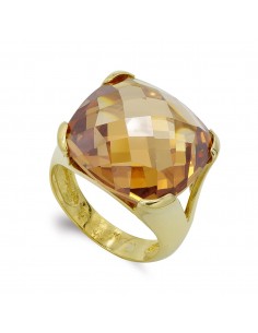 18K SORTIJA ORO AMARILLO PIEDRA CUADRADA 18X18 MM