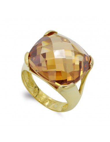 18K SORTIJA ORO AMARILLO PIEDRA CUADRADA 18X18 MM