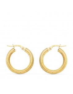 18K AROS ORO AMARILLO HUECOS ESPIGA 20 X 3 MM