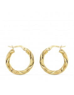 18K AROS RELIADOS GRANO. 20 X 3 MM. 1,80 GRS