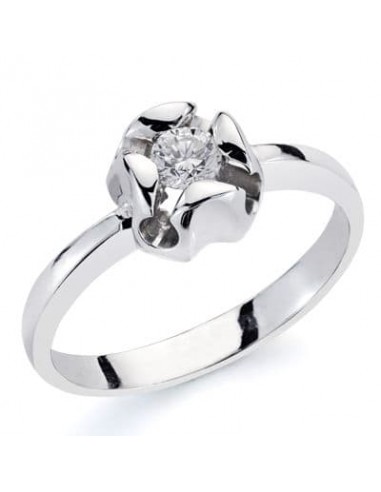 18K SOLITARIO ORO BLANCO CON DIAMANTE NATURAL 0 20 QTS. ANCHO: 7 5MM