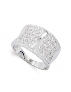 18K SORTIJA ORO BLANCO CON CIRCONITAS. ANCHO: 14 5 MM