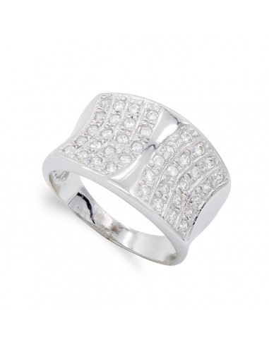 18K SORTIJA ORO BLANCO CON CIRCONITAS. ANCHO: 14 5 MM