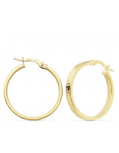 18K AROS ORO AMARILLO GRECA HUECOS 24 X 3 MM