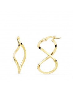 18K AROS ORO AMARILLO OCHOS LISOS 27 X 17 MM