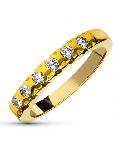 18K SORTIJA ORO AMARILLO DIAMANTES NATURALES TALLA BRILLANTE 0.35  QTS. ANCHO: 3 MM